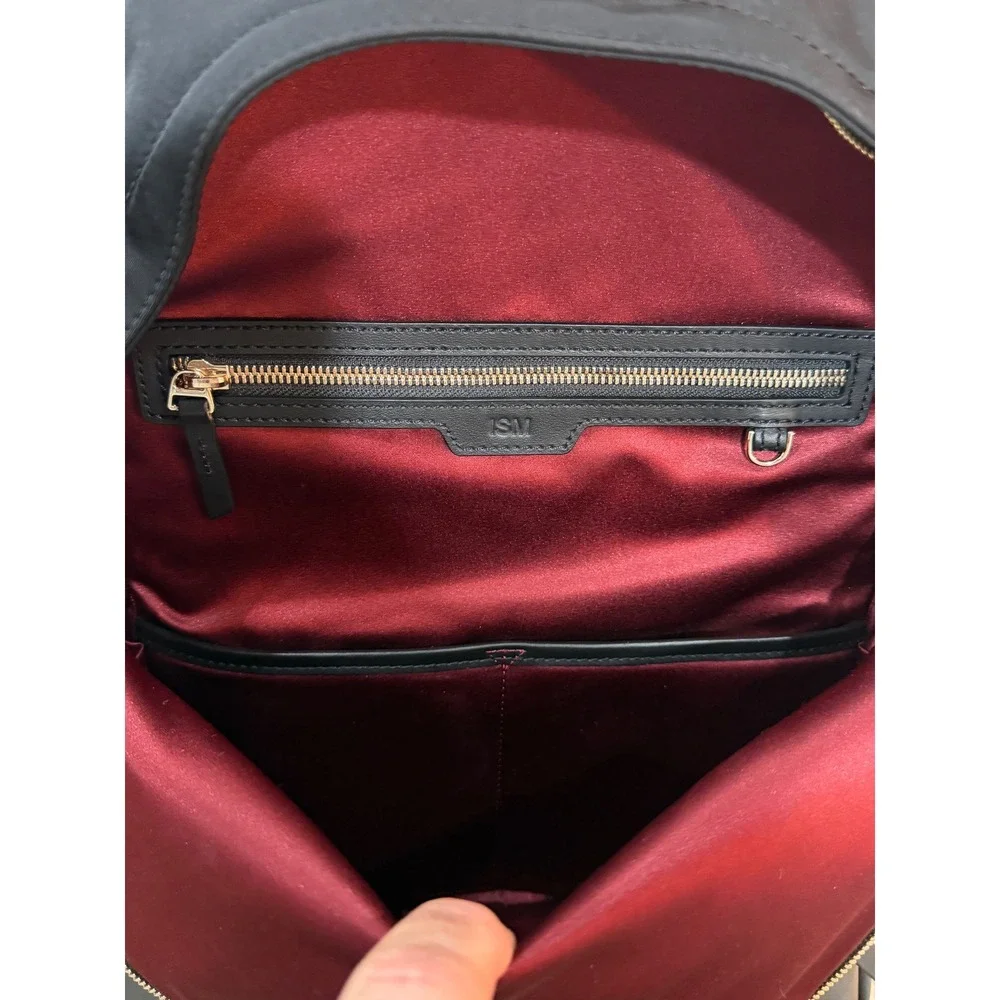 ISM The Backpack Black Nylon Leather Gold Hardware Laptop Commuter Bag